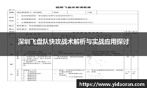 深圳飞盘队快攻战术解析与实战应用探讨
